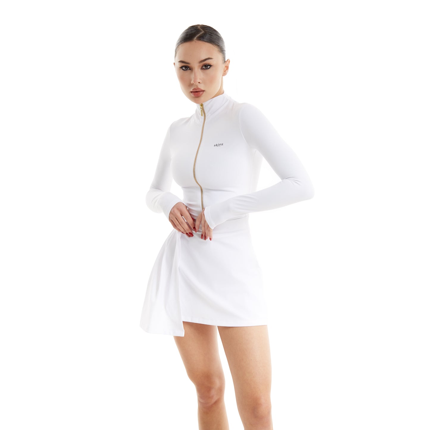 Set zipper long sleeve & tennis skirt